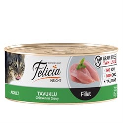 Felicia Tahılsız 85 gr Tavuklu Fileto Yaş .  Kedi Maması 24 Adet