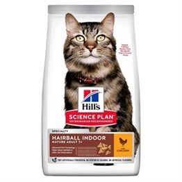Hills Mature+7 Hairball Indoor Tavuklu Yaşlı Kedi Maması 1.5Kg